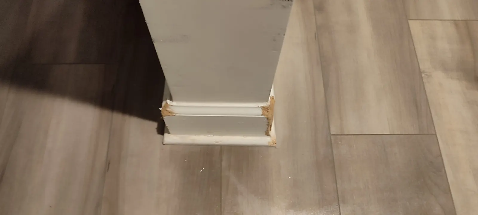 Another view of the damaged column-base edges