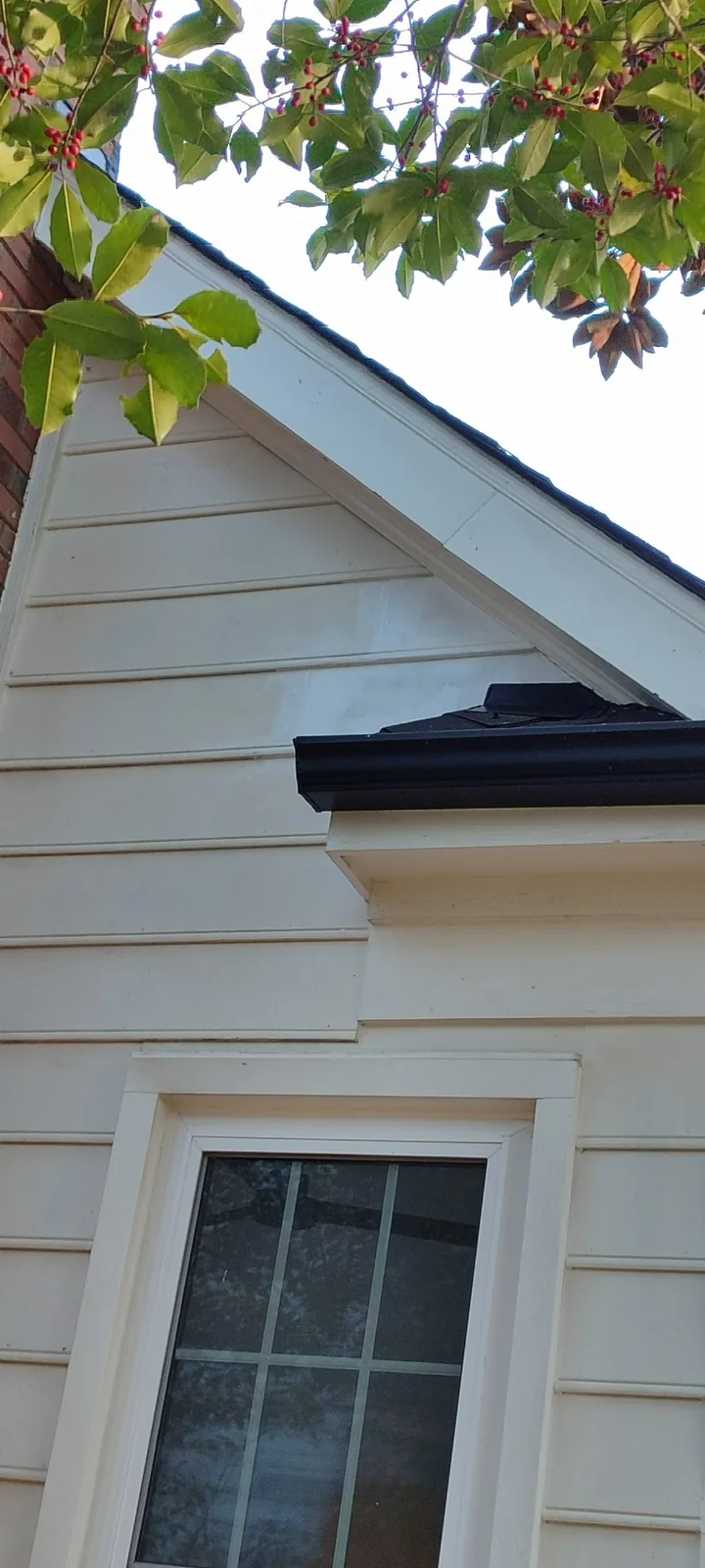 Exterior siding after the custom repair, painting, and sealing were completed