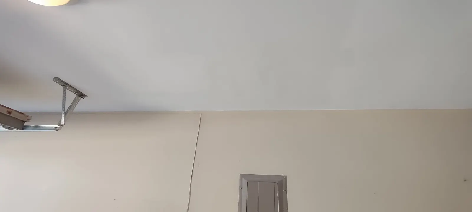 Wide view of the repaired garage ceiling