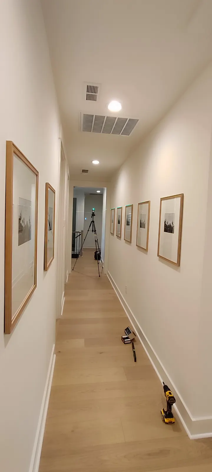 Long view of the hallway picture display