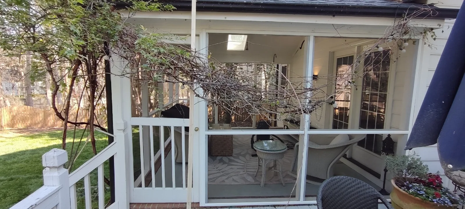 Screened porch entry section during the screen replacement project