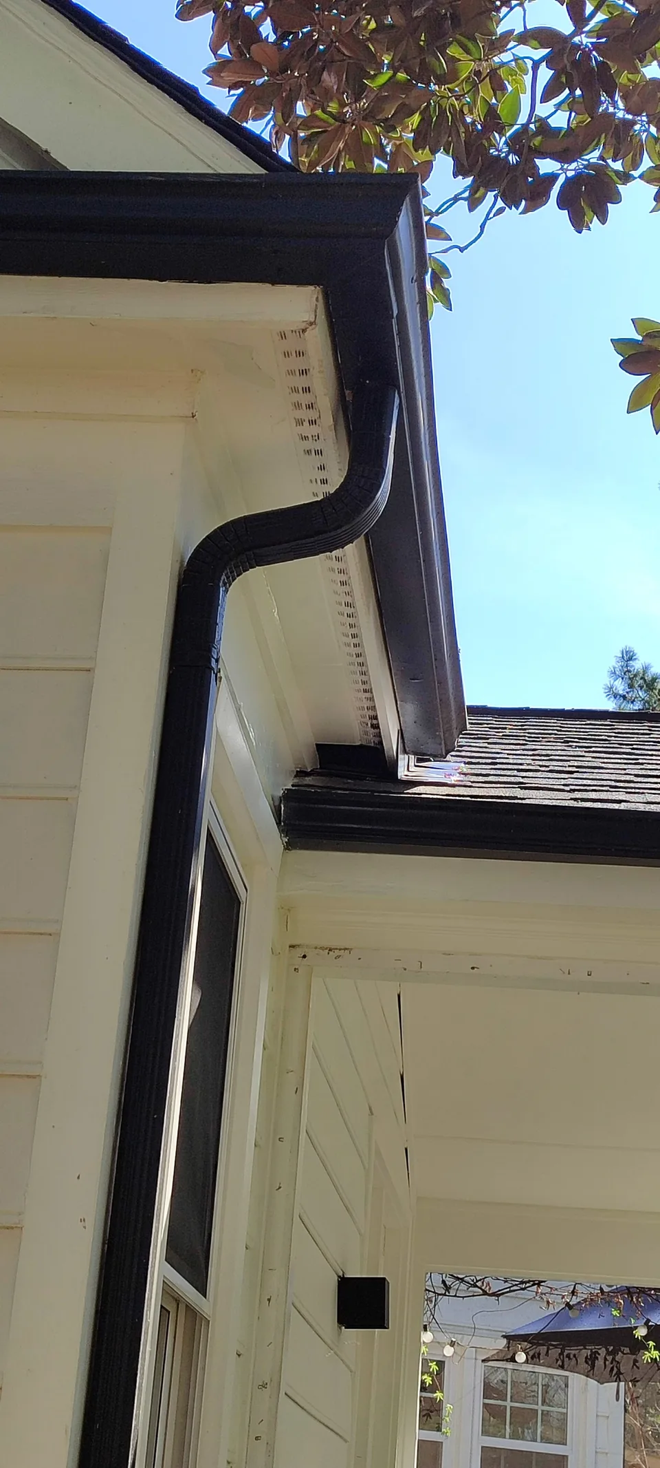 Completed roof edge after soffit and fascia repair.
